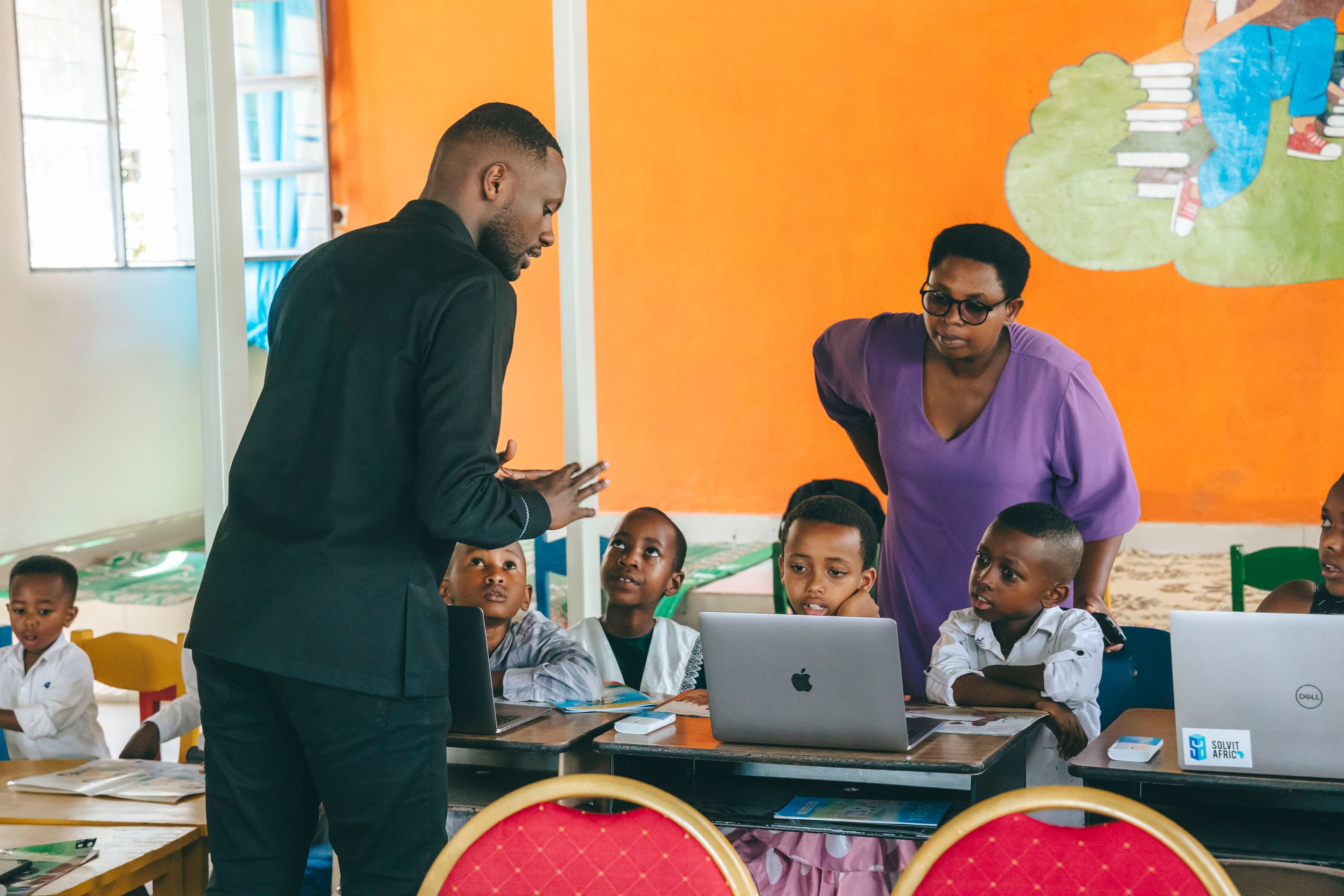 Young Children Being Taught How To Use SomaBox at School